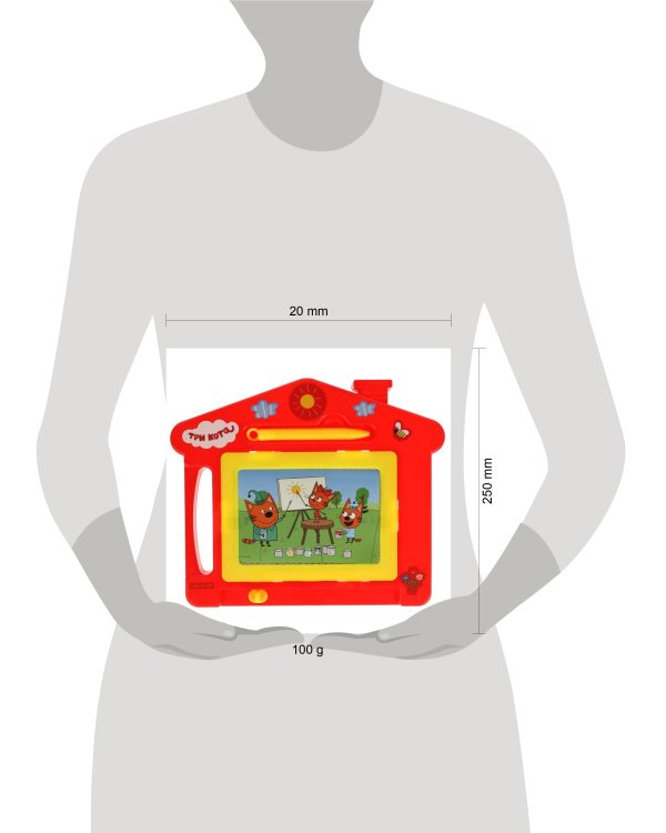 Доска для рисования Три Кота магнитная, ч/б, 22*19см ИГРАЕМ ВМЕСТЕ в кор.2*96шт