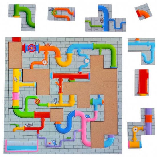 Головоломка с дополненной реальностью. 23 детали. Водопровод. 30х30,5 см. ГЕОДОМ