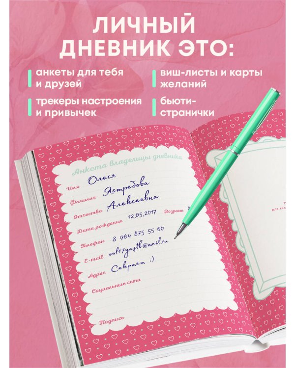 Комплект для девочки (Личный дневник+Дневничок с анкетами для друзей+ Купоны исполнения желаний) (ИК)