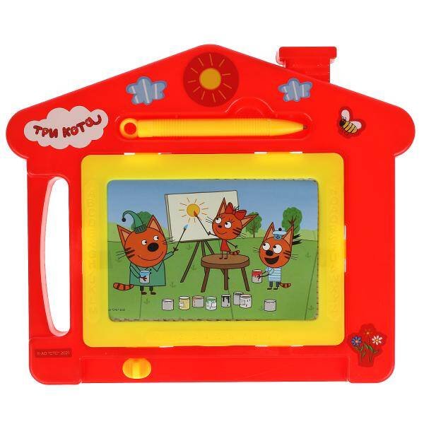 Доска для рисования Три Кота магнитная, ч/б, 22*19см ИГРАЕМ ВМЕСТЕ в кор.2*96шт