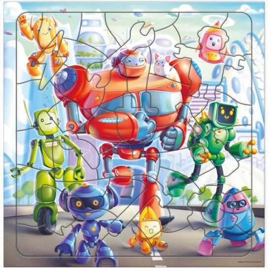 Пазл фигурный на подложке. 45 деталей. Роботы. 30х30,5 см. ГЕОДОМ