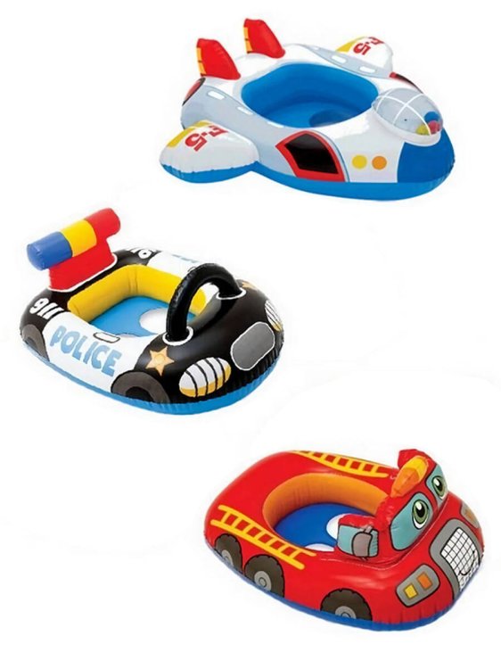 Круг надувной для плавания с сидением 89x76 см. Машинки и самолеты INTEX Новый дизайн. Арт. 59586NP