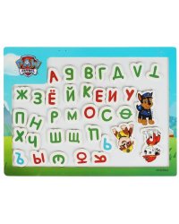 Игрушка деревянная Щенячий Патруль магнитная доска "буквы", терм. пакет Буратино в кор.60шт