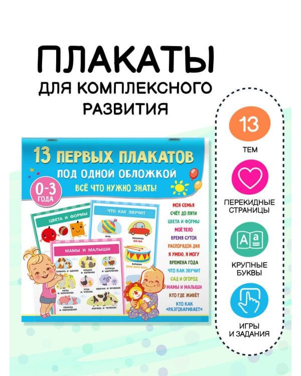 13 первых плакатов под одной обложкой. Всё что нужно знать. 0—3 года