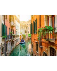 Алмаз мозаика (блест.) 30х40 см, с подр.,с полн.заполн.цв.Яркий переулок на воде.(Арт. AS34026)