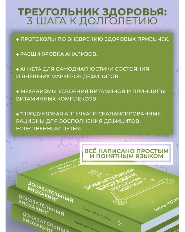 Дополнительное изображение книги «Доказательный биохакинг. Треугольник здоровья. Как закрыть дефициты, победить стресс и повысить уровень энергии»