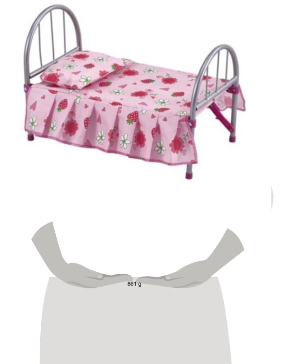 Игровой набор мебели (46х27х32 см) "КРОВАТЬ" (с металл. каркасом) в пакете ( Арт. 9342-В)