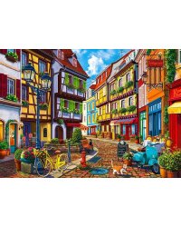 Алмаз.мозаика (класс.) 30х40 см, на картоне с част. заполн. (28 цветов). ЕВРОПЕЙСКАЯ УЛОЧКА. ACA015