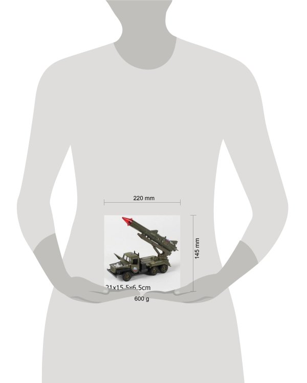 МАШИНА "ТЕХНОПАРК" МЕТАЛЛ. ИНЕРЦ. УРАЛ ВС С РАКЕТОЙ, СВЕТ+ЗВУК, ОТКРЫВ. ДВЕРИ В КОР. в кор.2*24шт