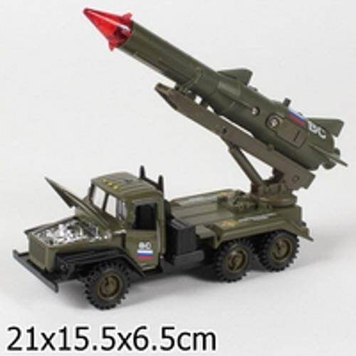 "ТЕХНОПАРК" (игрушки для мальчиков) (Умка) МАШИНА "ТЕХНОПАРК" МЕТАЛЛ. ИНЕРЦ. УРАЛ ВС С РАКЕТОЙ, СВЕТ+ЗВУК, ОТКРЫВ. ДВЕРИ В КОР. в кор.2*24шт