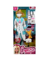 Кукла 29 см София, руки и ноги сгиб, ветеринар, жираф, акс, кор КАРАПУЗ в кор.24шт