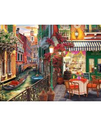 Алмаз мозаика (блест.) 30х40 см,с подр.,с полн.заполн.цв.Яркий ресторан на набережной.(Арт. AS34015)