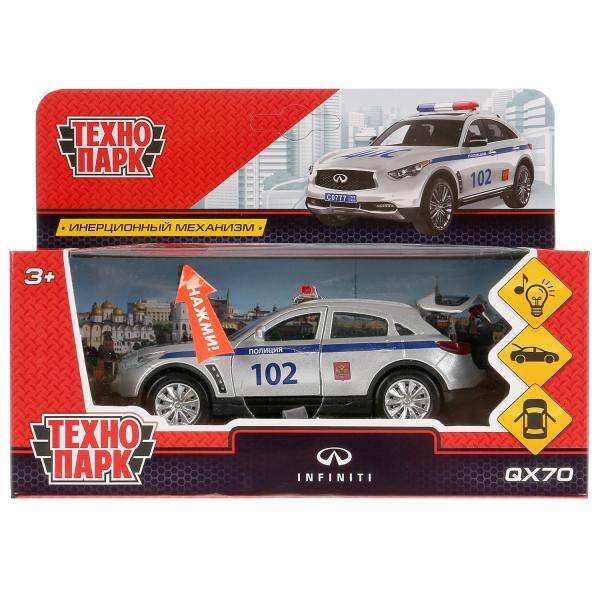 Машина металл свет-звук "INFINITI QX70 ПОЛИЦИЯ" 12см, открыв. двери, инерц., Технопарк в кор.2*36шт