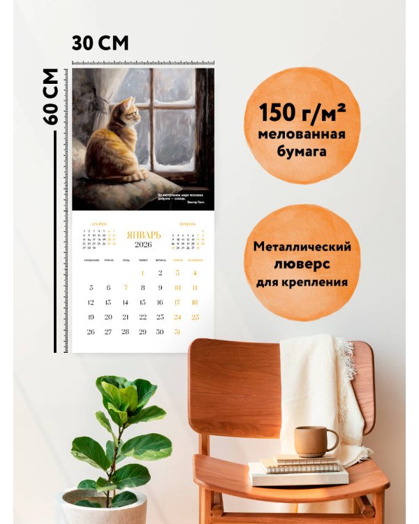 Драгоценные мысли. Известные цитаты классиков о добре, любви и красоте жизни. Календарь настенный на 2026 год (300х300)