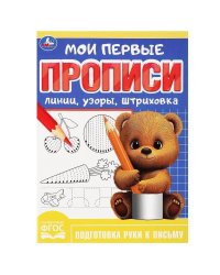 Линии, узоры, штриховка. Мои первые прописи. 160х215 мм. Скрепка. 16 стр. Умка в кор.50шт