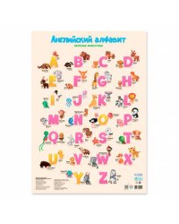 Плакат дидактический. Английский алфавит. Весёлые животные. 45х64 см. ГЕОДОМ