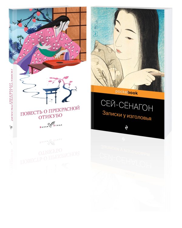 Набор "Старинные японские повести" (из 2-х книг: "Повесть о прекрасной Отикубо", "Записки у изголовья")