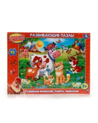 РАЗВИВАЮЩИЕ ПАЗЛЫ В РАМКЕ "УМКА" ДОМАШНИЕ ЖИВОТНЫЕ. 15Д. 29*22*0,3СМ в кор.50шт