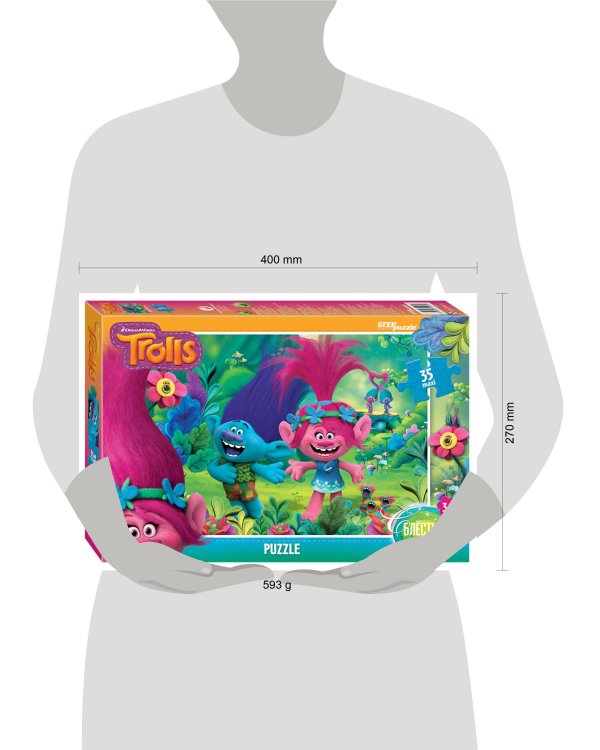 Мозаика "puzzle" 35 MAXI "Trolls. Глиттер" (DreamWorks)