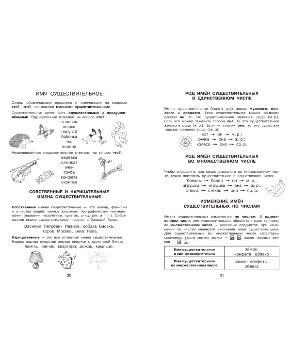 Все правила в картинках. Русский язык и математика