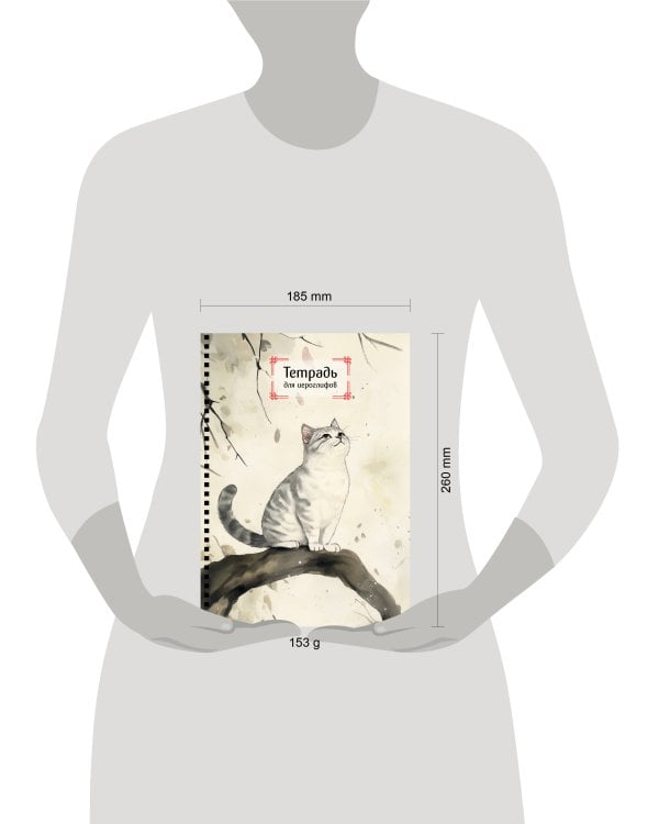 Тетрадь для иероглифов на пружине (Игривый котик)