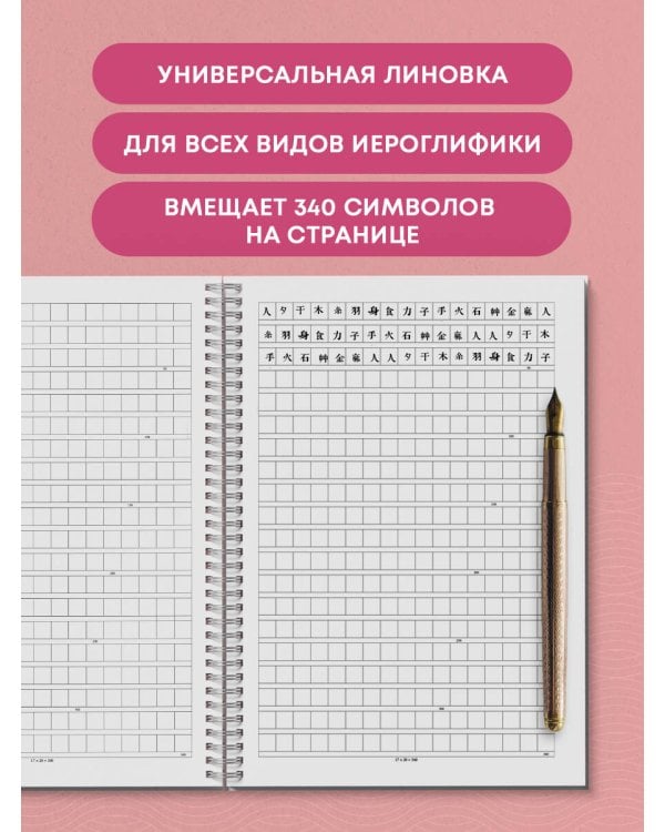 Тетрадь для иероглифов на пружине (Игривый котик)