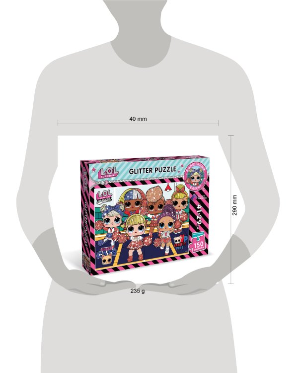 L.O.L. Пазл Премиум  с глиттером, 150 элементов.RA RA RA.