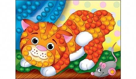 МОЗАИКА ИЗ ПОМПОНОВ. формат А5. КОТЁНОК (Арт. М-5227)