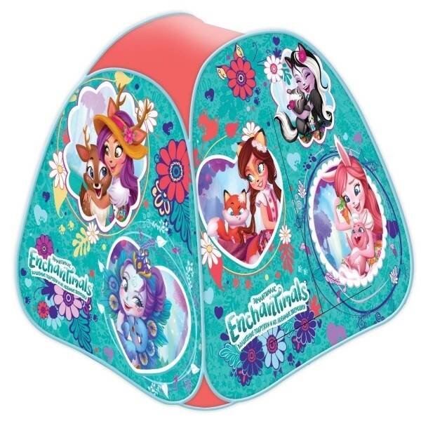ПАЛАТКИ И КОРЗИНЫ Д/ИГРУШЕК (Умка) Палатка детская игровая ENCHANTIMALS 81х90х81см, в сумке Играем вместе в кор.24шт