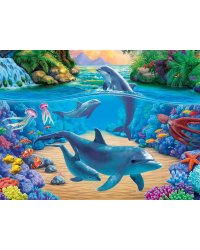 Алмаз мозаика (клас.) 30х40см,с подр.,с полн.заполн.(цв.) Морские обитатели ясным днём (Арт.AC34019)