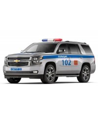 Машина металл "CHEVROLET TAHOE ПОЛИЦИЯ", длина.12 см,откр дв, багаж,инерц.Технопарк в кор.2*36шт