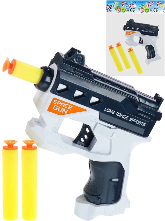 Бластер "Космический выстрел" (20х4,5х19 см)(3 софт-патрона, в пакете) ( Арт. 2206063)