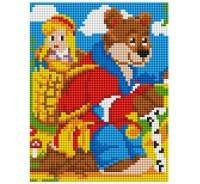 Алмаз. мозаика (класс.) 17х22 см, с подр., с полн. заполн. (15 цв.) МАША И МЕДВЕДЬ (AC17013)