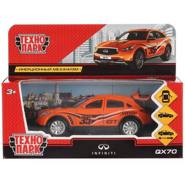 Машина металл "INFINITI QX70 СПОРТ", длина 12см, открыв. двери, инерц. в кор. Технопарк в кор.2*36шт