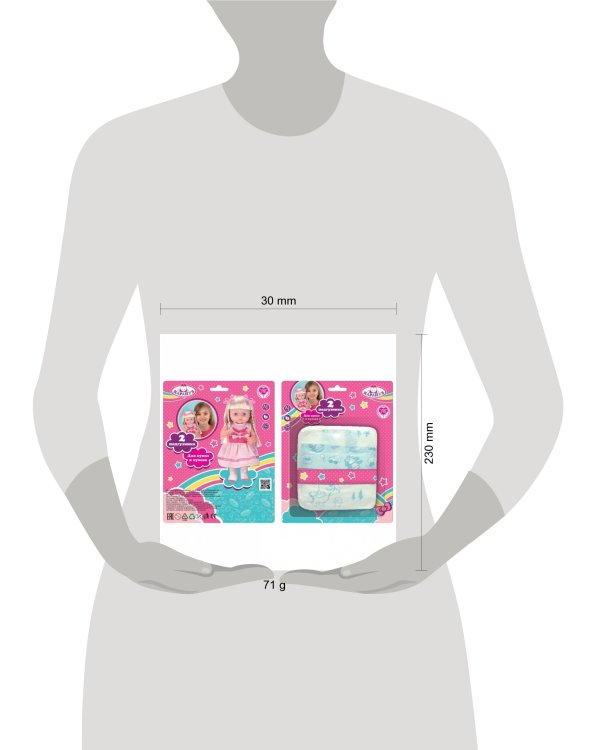 НАБОР ДЛЯ ПУПСА ТМ "КАРАПУЗ", 2 ПАМПЕРСА НА БЛИСТЕРЕ (РУСС. УП.) в кор.2*84шт