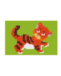 Алмаз. мозаика (блест.) 10х15 см, с подр., с полн. заполн. (9 цв.) ТИГРЕНОК (AS1004)