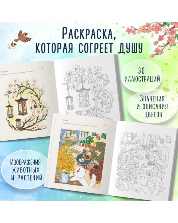 Весенним днем в Корее. Раскраски-антистресс, которые подарят теплые чувства