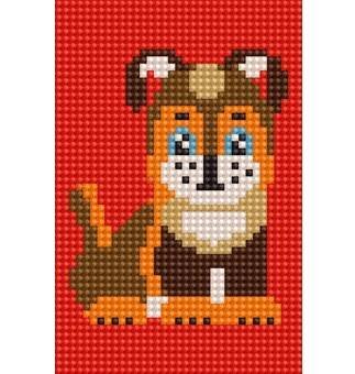 Алмаз. мозаика (блест.) 10х15 см, с подр., с полн. заполн. (10 цв.) ЩЕНОК (AS1005)