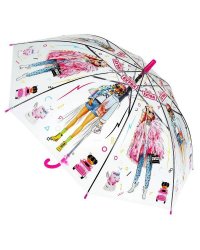 Зонт детский БАРБИ r-50см, прозрачный, полуавтомат ИГРАЕМ ВМЕСТЕ в кор.5*12шт