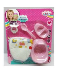 НАБОР ДЛЯ ПУПСА ТМ "КАРАПУЗ", 5 ПРЕДМ.: ГОРШОК,ПАМПЕРС,СОСКА,ТАРЕЛКА,ЛОЖКА НА БЛИСТЕРЕ в кор.2*36шт