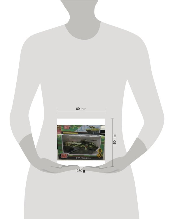 МОДЕЛЬ "ТЕХНОПАРК" МЕТАЛЛ. ИНЕРЦ. БТР "ТАЙФУН" ЗЕЛ.КАМУФ. 15СМ, ОТКРЫВ. ДВЕРИ В КОР. в кор.2*24шт