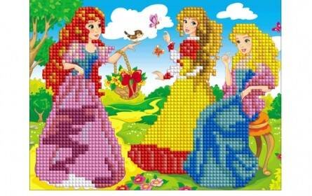 Алмаз.моз.(блест.)17х22 без подр.,на карт.,с част. зап.,с мольб.,19 цв.ПРИНЦЕССЫ НА ПРОГУЛКЕ(ASM004)