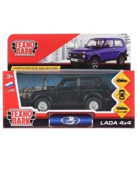 ТМ Технопарк. Машина металл "LADA 4x4" 12см, открыв. двери, инерц., ЧЕРНЫЙ. в кор. в кор.2*36шт