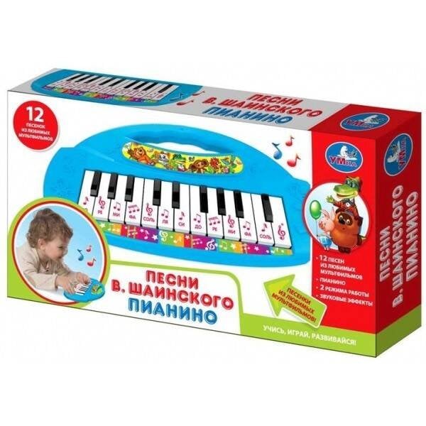 Пианино "УМКА" на бат., 12 песен В.Шаинского в русс. кор. в кор.2*60шт