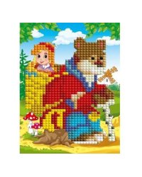 Алмаз. моз.(блест) 10х15 без подр.,на карт.,с част. зап.,с мольб.,20 цв. МАШЕНЬКА И МЕДВЕДЬ (ASE012)