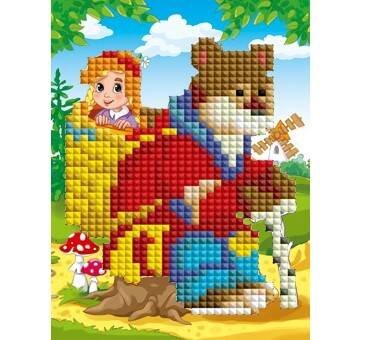 Алмаз. моз.(блест) 10х15 без подр.,на карт.,с част. зап.,с мольб.,20 цв. МАШЕНЬКА И МЕДВЕДЬ (ASE012)