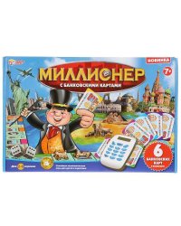 Игра настольная "Миллионер с банковскими картами" ТМ "Умные игры" в русс. кор. в кор.24шт