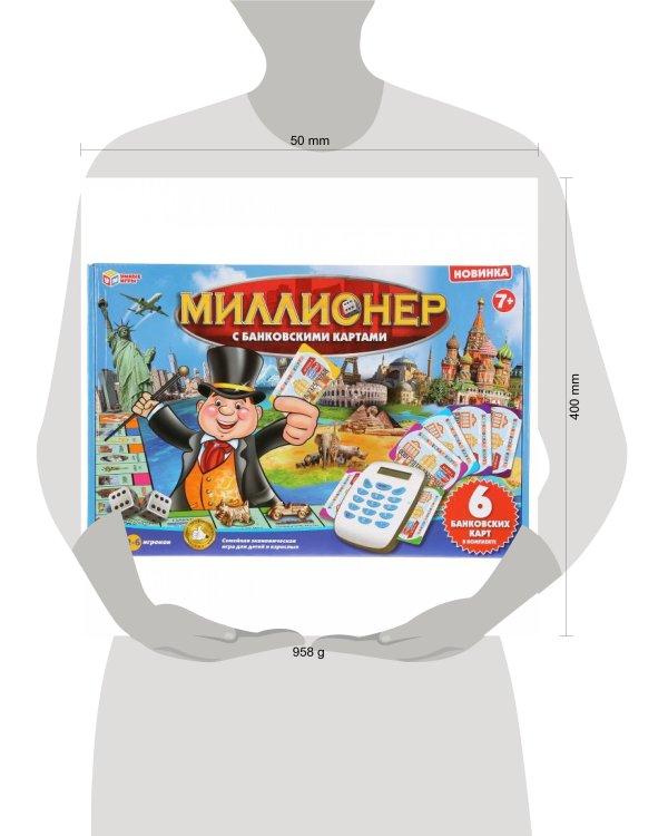 Игра настольная "Миллионер с банковскими картами" ТМ "Умные игры" в русс. кор. в кор.24шт