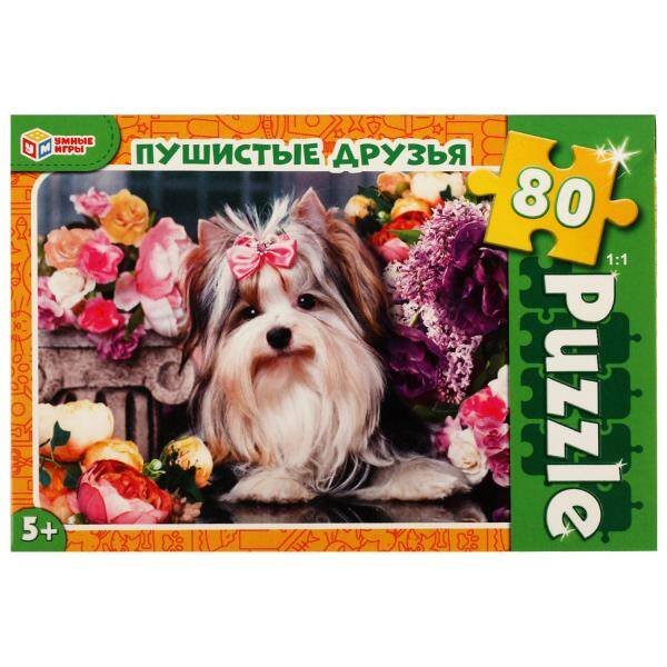 ПАЗЛЫ в коробке 80 деталей (Умка) Пушистые друзья. Пазл классический в коробке. 80 деталей. Умные игры в кор.16шт