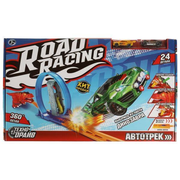 ТРЕКИ (Умка) Автотрек с катапультой, динозавр, кор.52*31,7*6,9см ТЕХНОДРАЙВ в кор.2*12шт